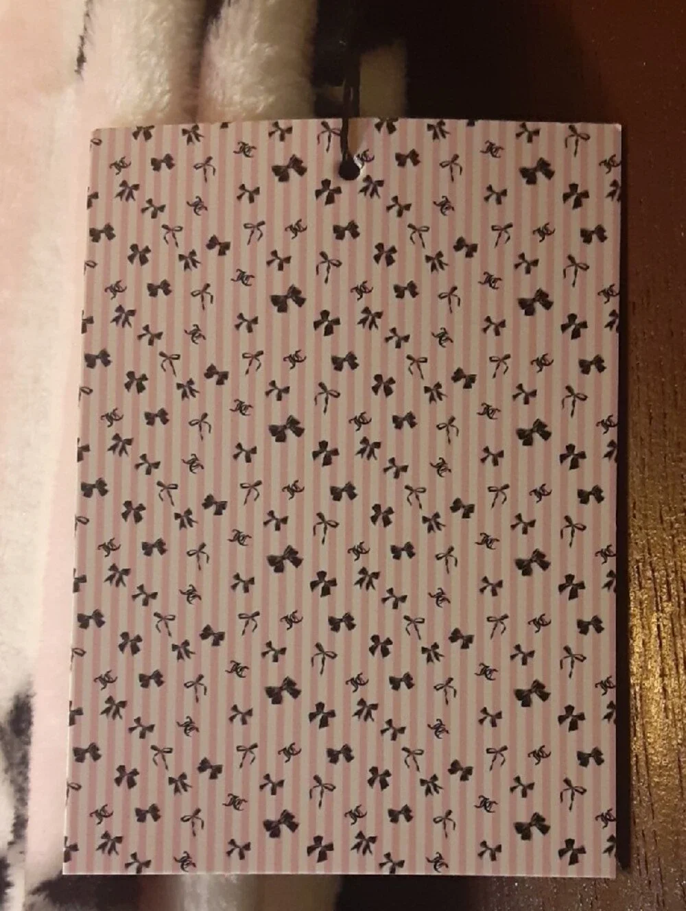Juicy Couture striped white and pink blanket with black bows